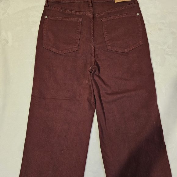 Judy Blue Maroon Relaxed Jeans High-Waisted Wide-Leg - Picture 2 of 6